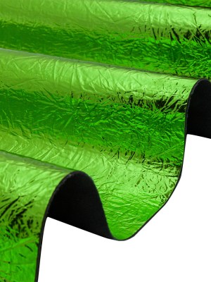 Crinkled Mirror Vinyl with Fabric Backing – Green – Ingot Collection Crinkled Mirror Vinyl with Fabric Backing – Green – Ingot Collection