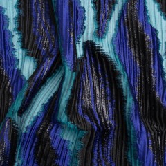 Metallic Black, Royal and Teal Abstract Islands Ribbed Burnout Luxury Brocade Metallic Black, Royal and Teal Abstract Islands Ribbed Burnout Luxury Brocade