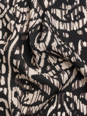 Mood Exclusive Black Sun Carvings Sustainable Viscose and Polyester Twill Mood Exclusive Black Sun Carvings Sustainable Viscose and Polyester Twill