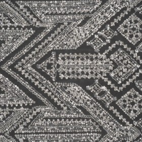 Beaded and Sequined Lace – White and Silver Geometric Beaded and Sequined Lace – White and Silver Geometric