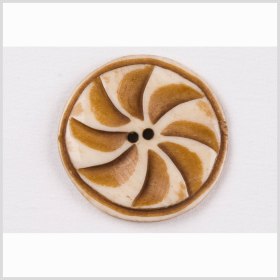 Natural Bone Pinwheel 2-Hole Button – 44L/28mm Natural Bone Pinwheel 2-Hole Button – 44L/28mm