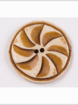 Natural Bone Pinwheel 2-Hole Button – 44L/28mm Natural Bone Pinwheel 2-Hole Button – 44L/28mm