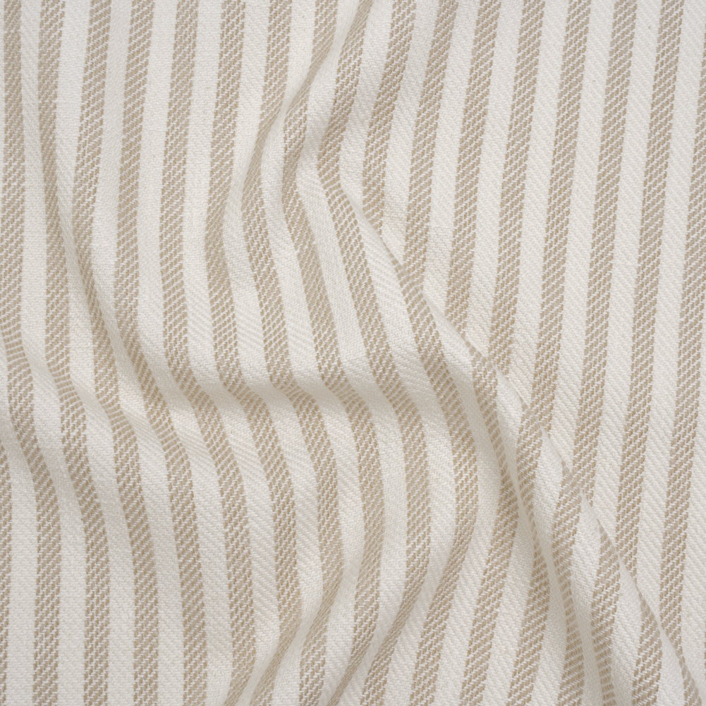 Polyester and Cotton Herringbone Twill – Natural Stripes – British Imported Polyester and Cotton Herringbone Twill – Natural Stripes – British Imported