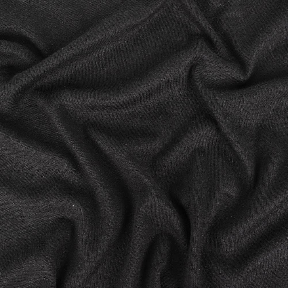 Black Cotton Interlock Knit Black Cotton Interlock Knit