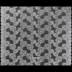 Corded Raschel Lace Panel with Finished Edges – Ivory Big Flowers on Diamond Net Corded Raschel Lace Panel with Finished Edges – Ivory Big Flowers on Diamond Net