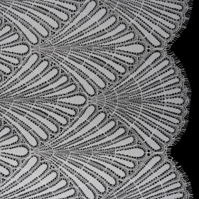 Corded Raschel Lace Panel with Finished Edges – Ivory Fan Palm Scallops Corded Raschel Lace Panel with Finished Edges – Ivory Fan Palm Scallops