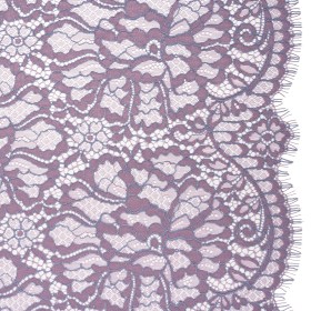 Corded Raschel Lace Panel with Finished Edges – Lavender and Sky Blue All-Over Flowers and Leaves Corded Raschel Lace Panel with Finished Edges – Lavender and Sky Blue All-Over Flowers and Leaves