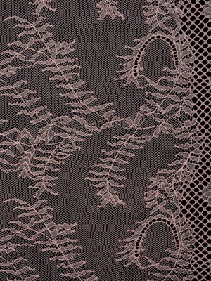 Raschel Lace Panel with Finished Edges – Blossom Pink Delicate Leafy Vines on Net Raschel Lace Panel with Finished Edges – Blossom Pink Delicate Leafy Vines on Net