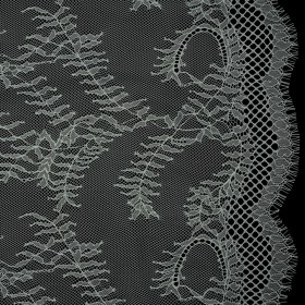 Raschel Lace Panel with Finished Edges – Dusty Aqua Delicate Leafy Vines on Net Raschel Lace Panel with Finished Edges – Dusty Aqua Delicate Leafy Vines on Net