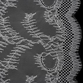 Raschel Lace Panel with Finished Edges – Ivory Delicate Leafy Vines on Net Raschel Lace Panel with Finished Edges – Ivory Delicate Leafy Vines on Net