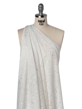 Stretch Raschel Lace with Finished Edges – Ivory Flying Fans Stretch Raschel Lace with Finished Edges – Ivory Flying Fans