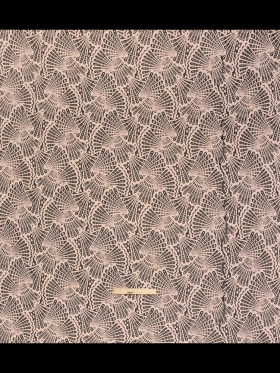 Stretch Raschel Lace with Finished Edges – Blush Pink and Light Blue Shell Fans Stretch Raschel Lace with Finished Edges – Blush Pink and Light Blue Shell Fans