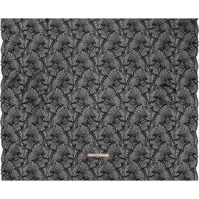 Stretch Raschel Lace with Finished Edges – Black Shell Fans Stretch Raschel Lace with Finished Edges – Black Shell Fans