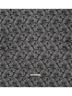 Stretch Raschel Lace with Finished Edges – Black Shell Fans Stretch Raschel Lace with Finished Edges – Black Shell Fans