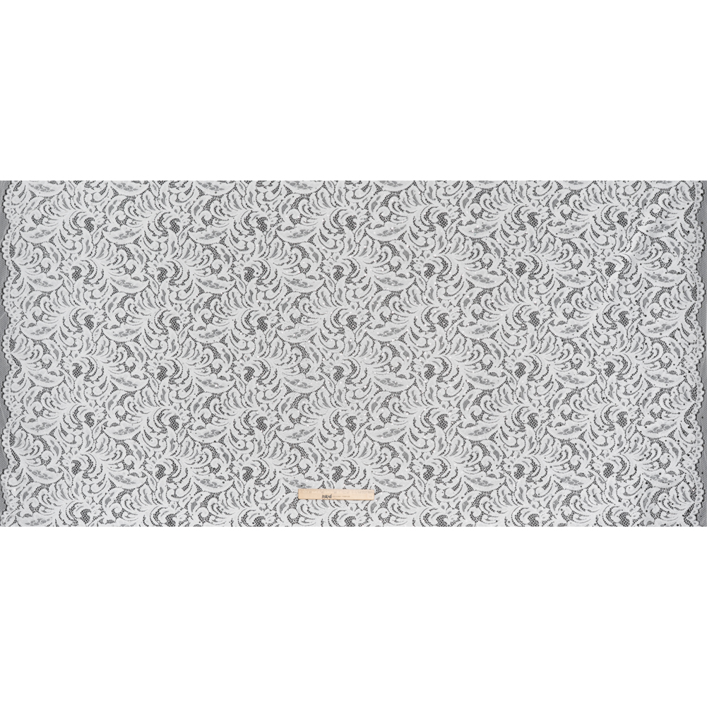 Stretch Raschel Lace with Metallic Spots – Silver and Ivory Fancy Leaves and Flowers Stretch Raschel Lace with Metallic Spots – Silver and Ivory Fancy Leaves and Flowers