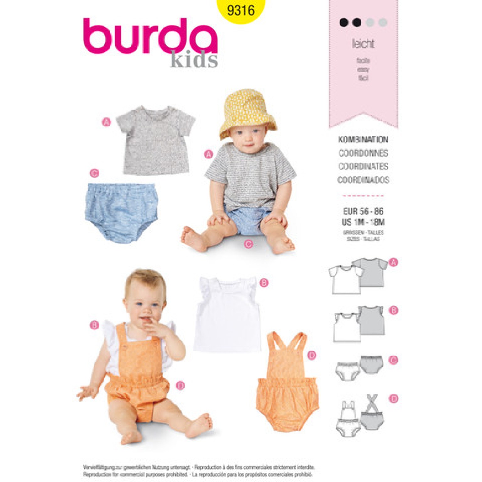 Burda Kids sewing pattern Baby Coordinates #9316 Burda Kids sewing pattern Baby Coordinates #9316