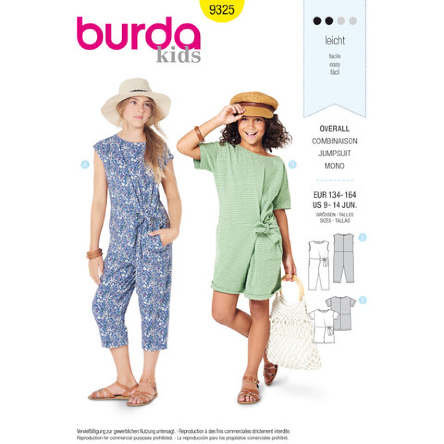 Burda Kids sewing pattern Girls Jumpsuits #9325 Burda Kids sewing pattern Girls Jumpsuits #9325