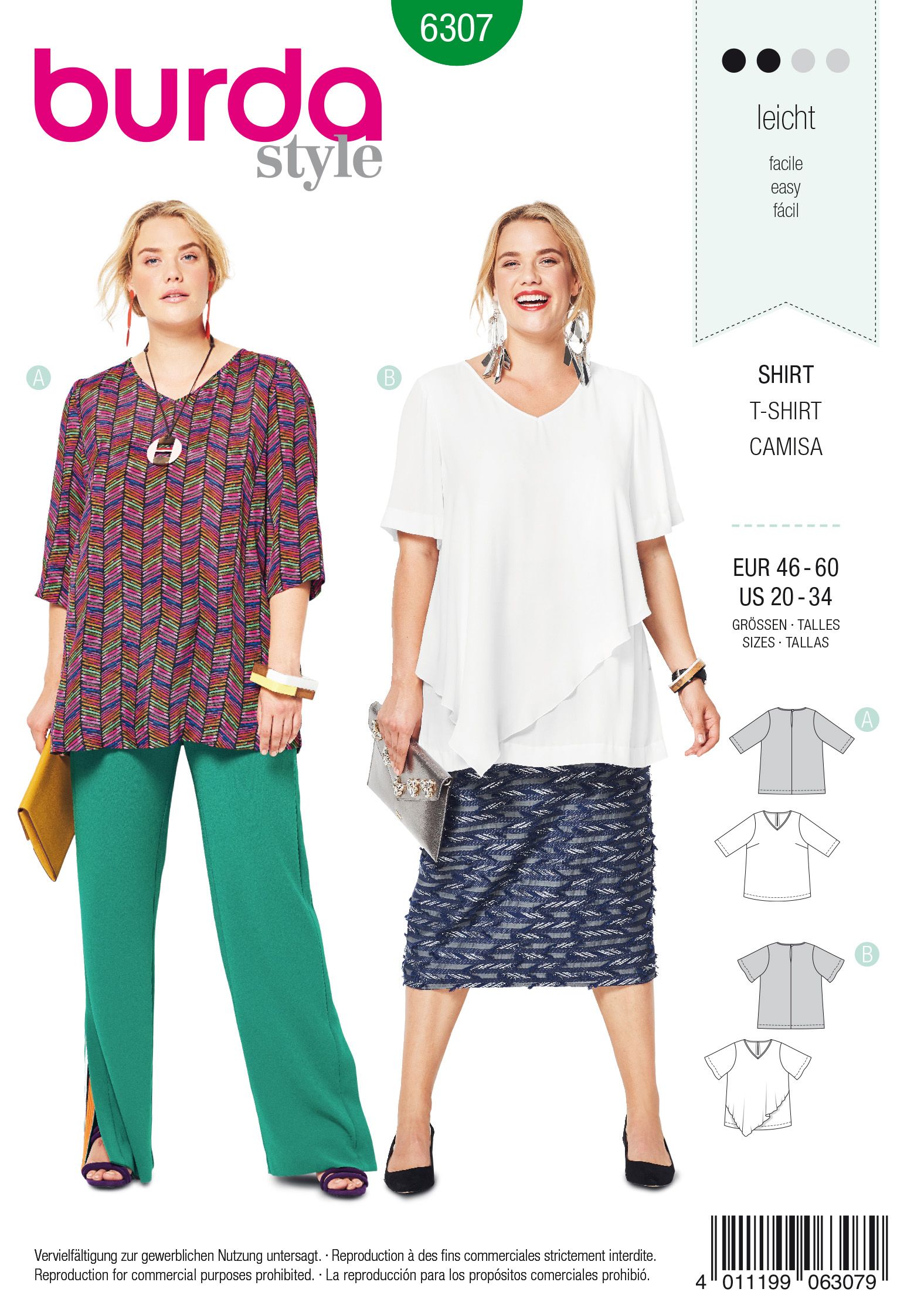 Burda Style Women Shirts #6307