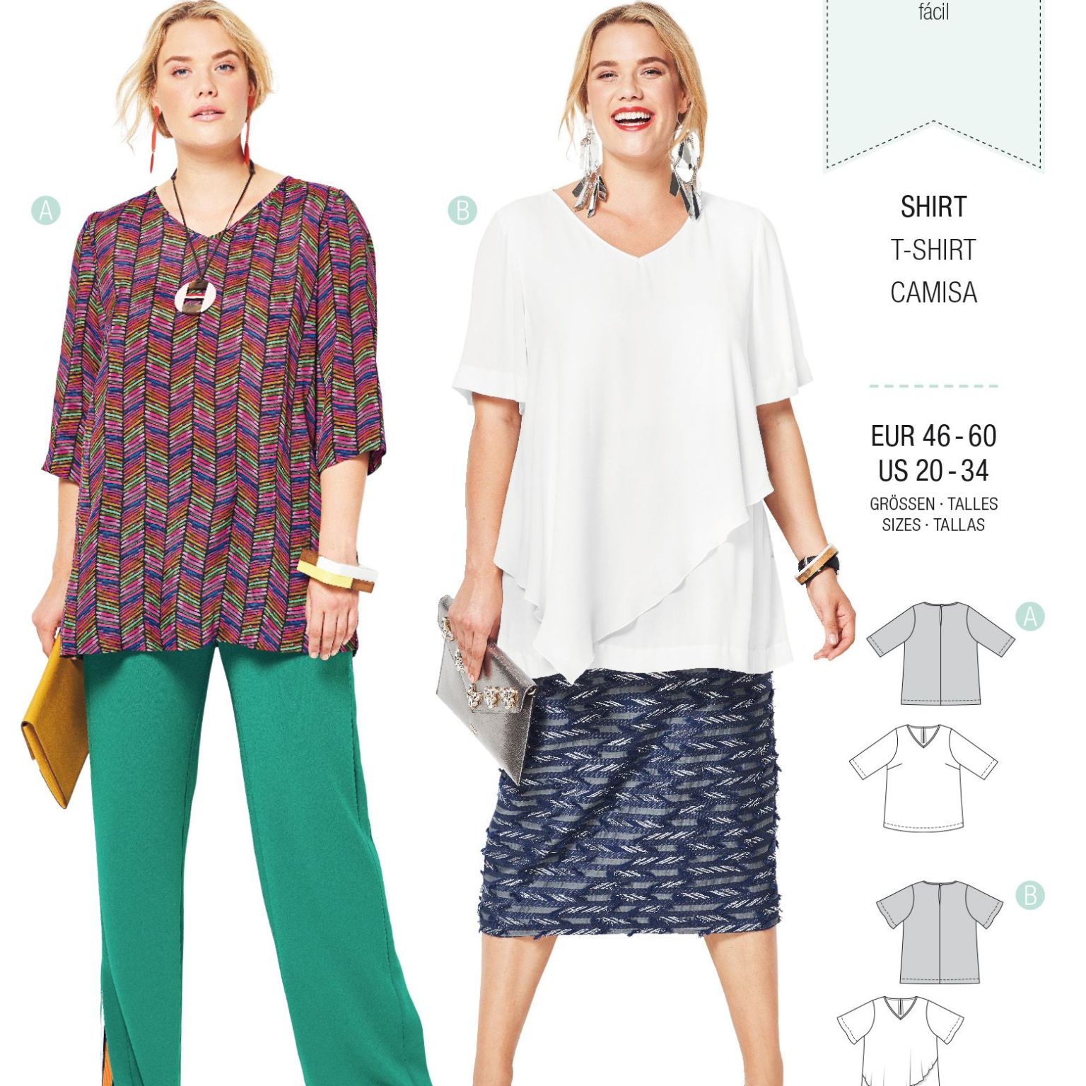 Burda Style Women Shirts #6307 Burda Style Women Shirts #6307
