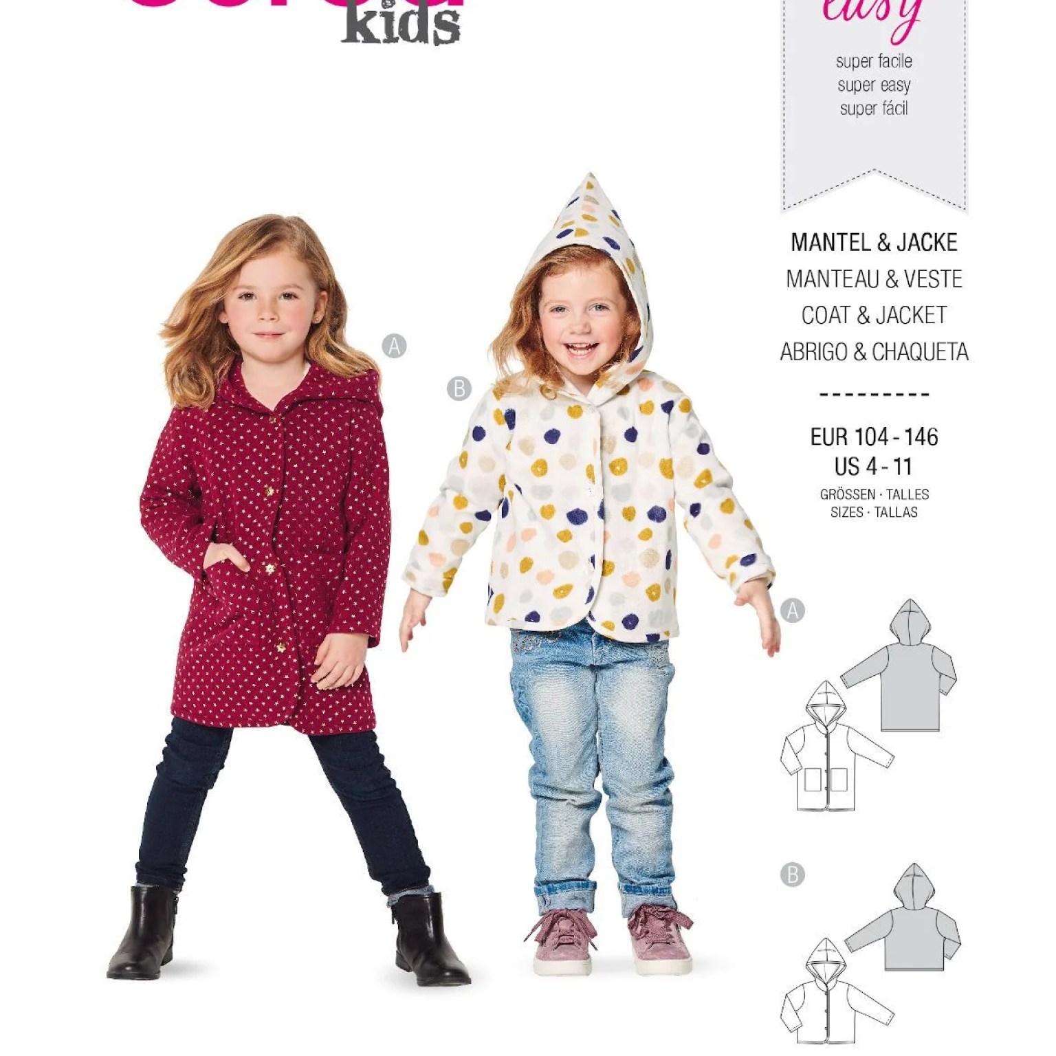 burda kids sewing pattern Girls Coat & Jacket #9289 burda kids sewing pattern Girls Coat & Jacket #9289