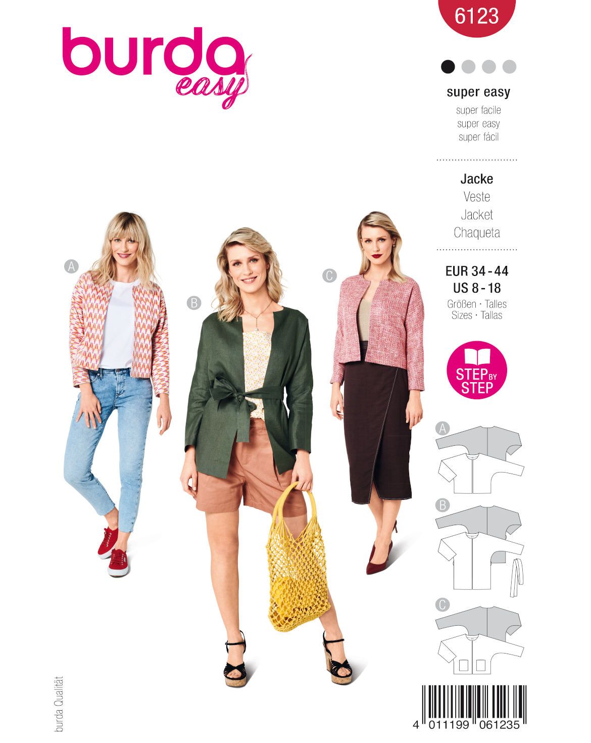 Burda Style Women Jacket #6123 Burda Style Women Jacket #6123