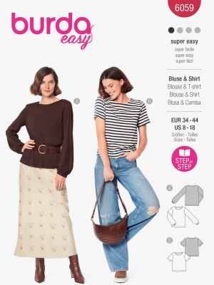 Burda Style Women Blouse & T-Shirt #6059 Burda Style Women Blouse & T-Shirt #6059
