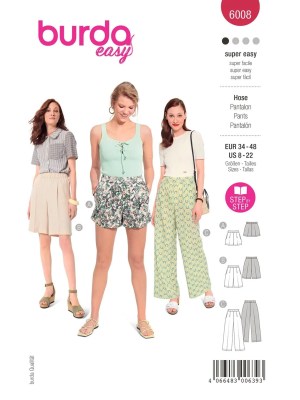 Burda Style Women Pants & Shorts #6008 Burda Style Women Pants & Shorts #6008