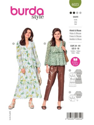 Burda Style Women Dress & Blouse #6023 Burda Style Women Dress & Blouse #6023