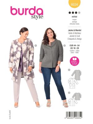 Burda Style Women Jacket & Coat #6034 Burda Style Women Jacket & Coat #6034