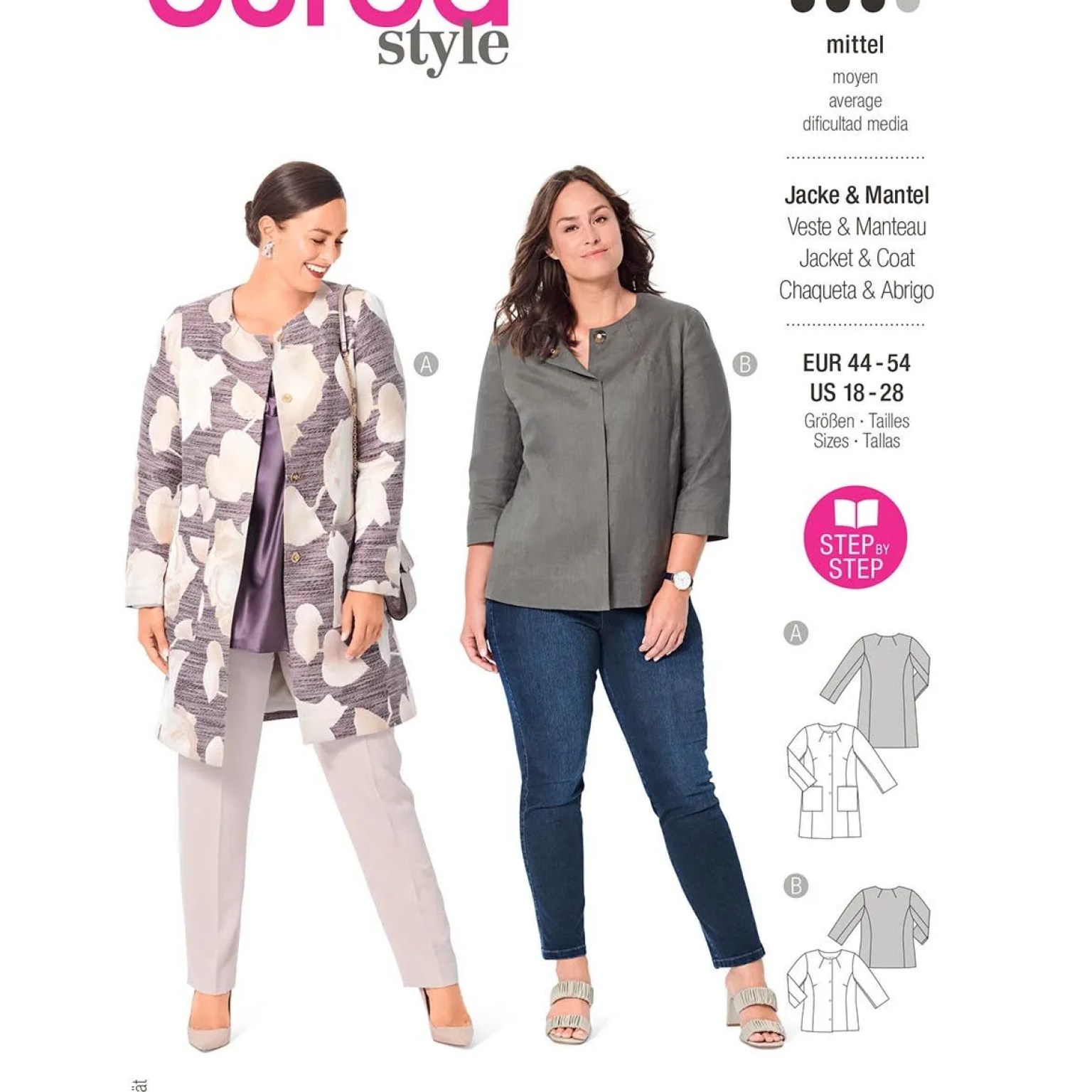 Burda Style Women Jacket & Coat #6034 Burda Style Women Jacket & Coat #6034