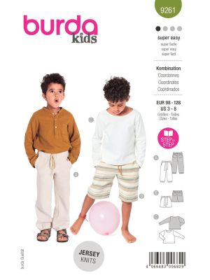 burda kids sewing pattern Boys Shirt & Pants #9261 burda kids sewing pattern Boys Shirt & Pants #9261