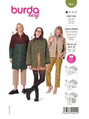 Burda Style Women Jacket & Coat #5941 Burda Style Women Jacket & Coat #5941
