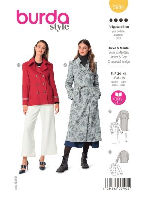 Burda Style Women Jacket & Coat #5984 Burda Style Women Jacket & Coat #5984