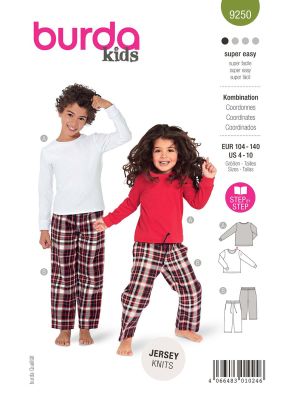 burda kids sewing pattern Shirt & Pants #9250 burda kids sewing pattern Shirt & Pants #9250