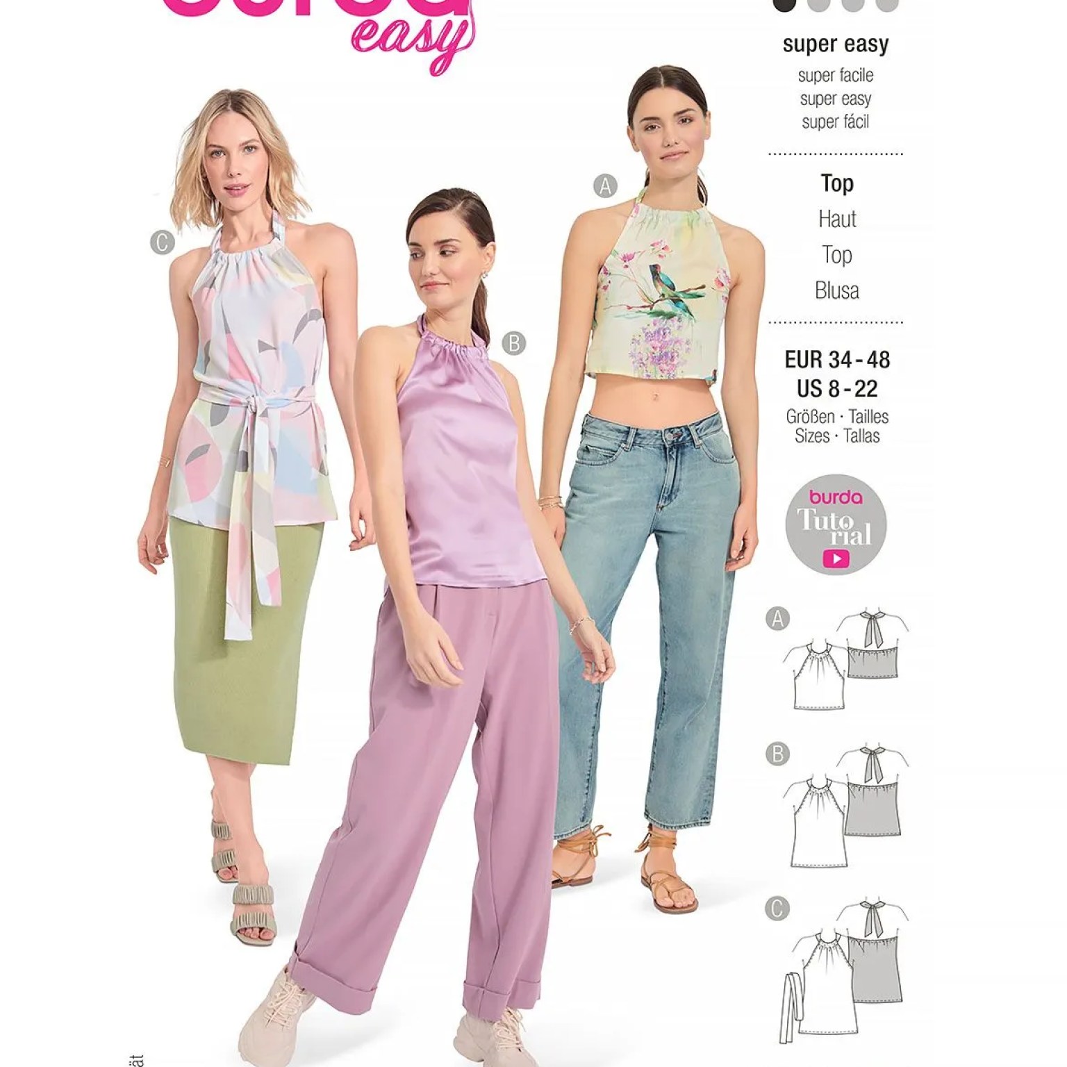 Burda Style Women Tops #5891 Burda Style Women Tops #5891