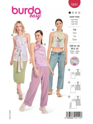 Burda Style Women Tops #5891 Burda Style Women Tops #5891