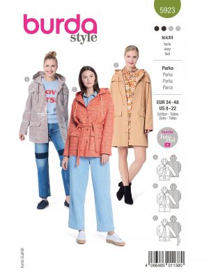 Burda Style Women Parka in 3 Variations #5923 Burda Style Women Parka in 3 Variations #5923