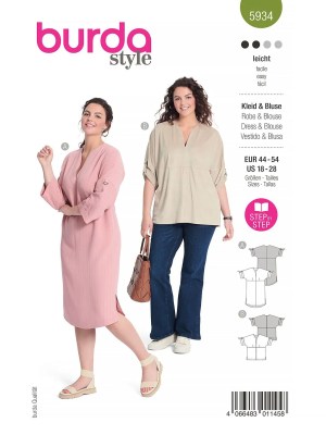 Burda Style Women Dress & Blouse #5934 Burda Style Women Dress & Blouse #5934