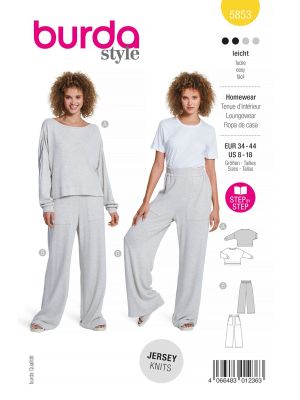 Burda Style sewing pattern Women Loungewear #5853 Burda Style sewing pattern Women Loungewear #5853