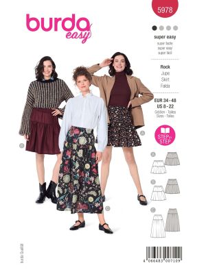 Burda Easy sewing pattern Women Skirts #5978 Burda Easy sewing pattern Women Skirts #5978