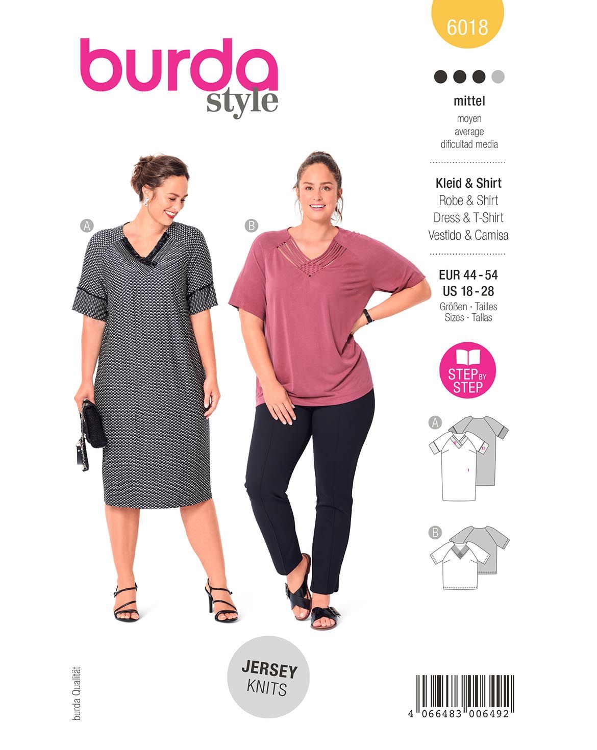 Burda Style sewing pattern Women Dress & Shirt #6018 Burda Style sewing pattern Women Dress & Shirt #6018