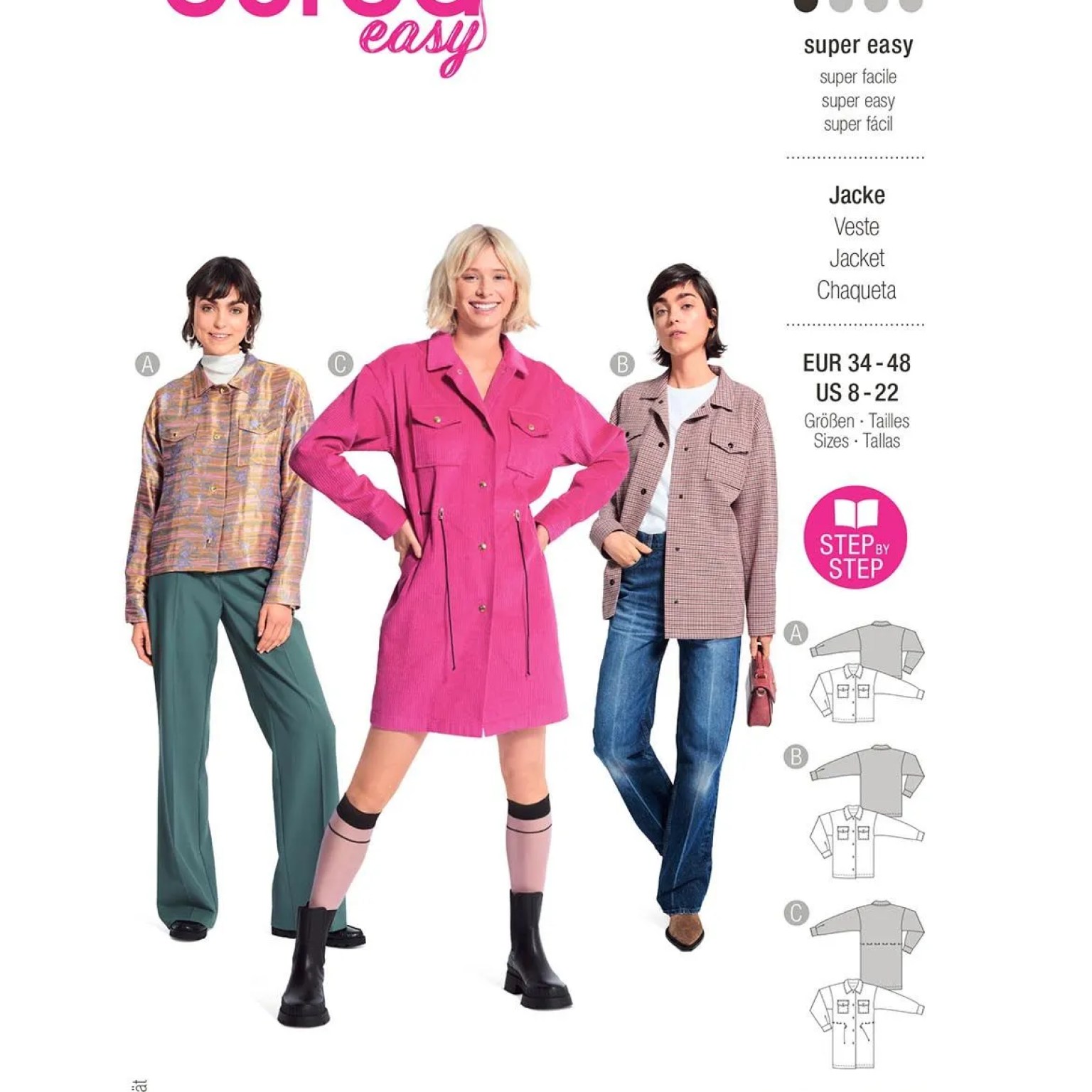 Burda Easy sewing pattern Women Jackets #6024 Burda Easy sewing pattern Women Jackets #6024