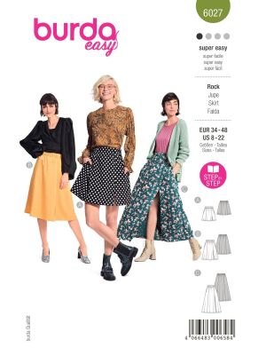 Burda Easy sewing pattern Women Skirts #6027 Burda Easy sewing pattern Women Skirts #6027