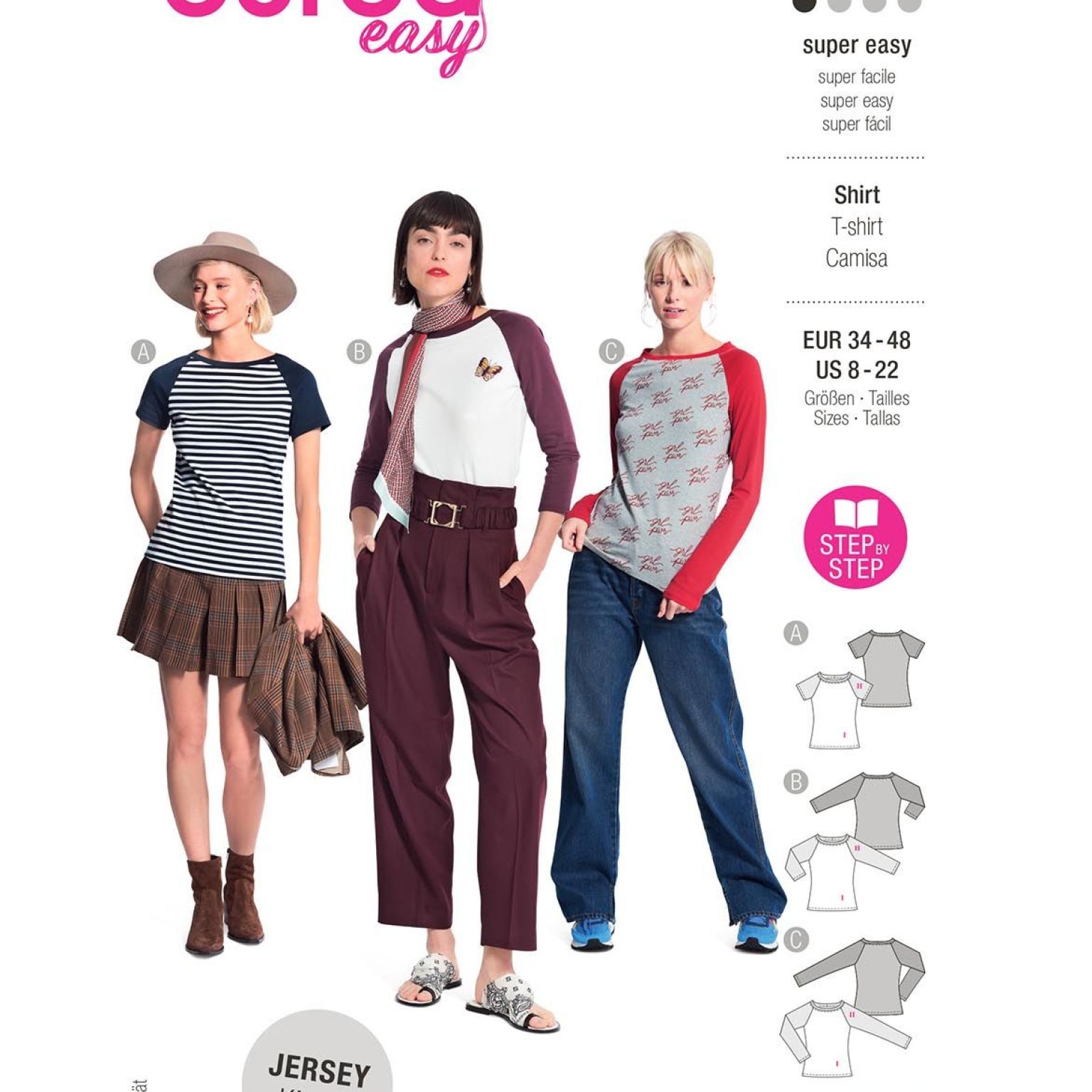 Burda Easy sewing pattern Women T-Shirts #6028 Burda Easy sewing pattern Women T-Shirts #6028