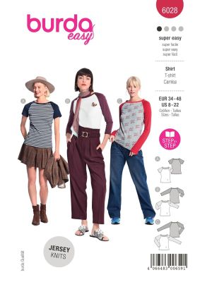 Burda Easy sewing pattern Women T-Shirts #6028 Burda Easy sewing pattern Women T-Shirts #6028