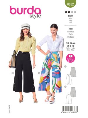 Burda Style sewing pattern Women Pants #6032 Burda Style sewing pattern Women Pants #6032