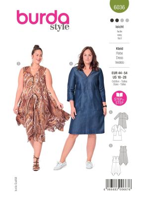 Burda Style sewing pattern Women Dresses #6036 Burda Style sewing pattern Women Dresses #6036