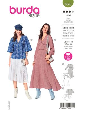 Burda Style sewing pattern Women Dress & Tunic #6040 Burda Style sewing pattern Women Dress & Tunic #6040