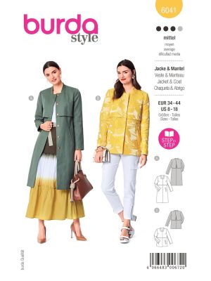 Burda Style sewing pattern Women Jacket & Coat #6041 Burda Style sewing pattern Women Jacket & Coat #6041