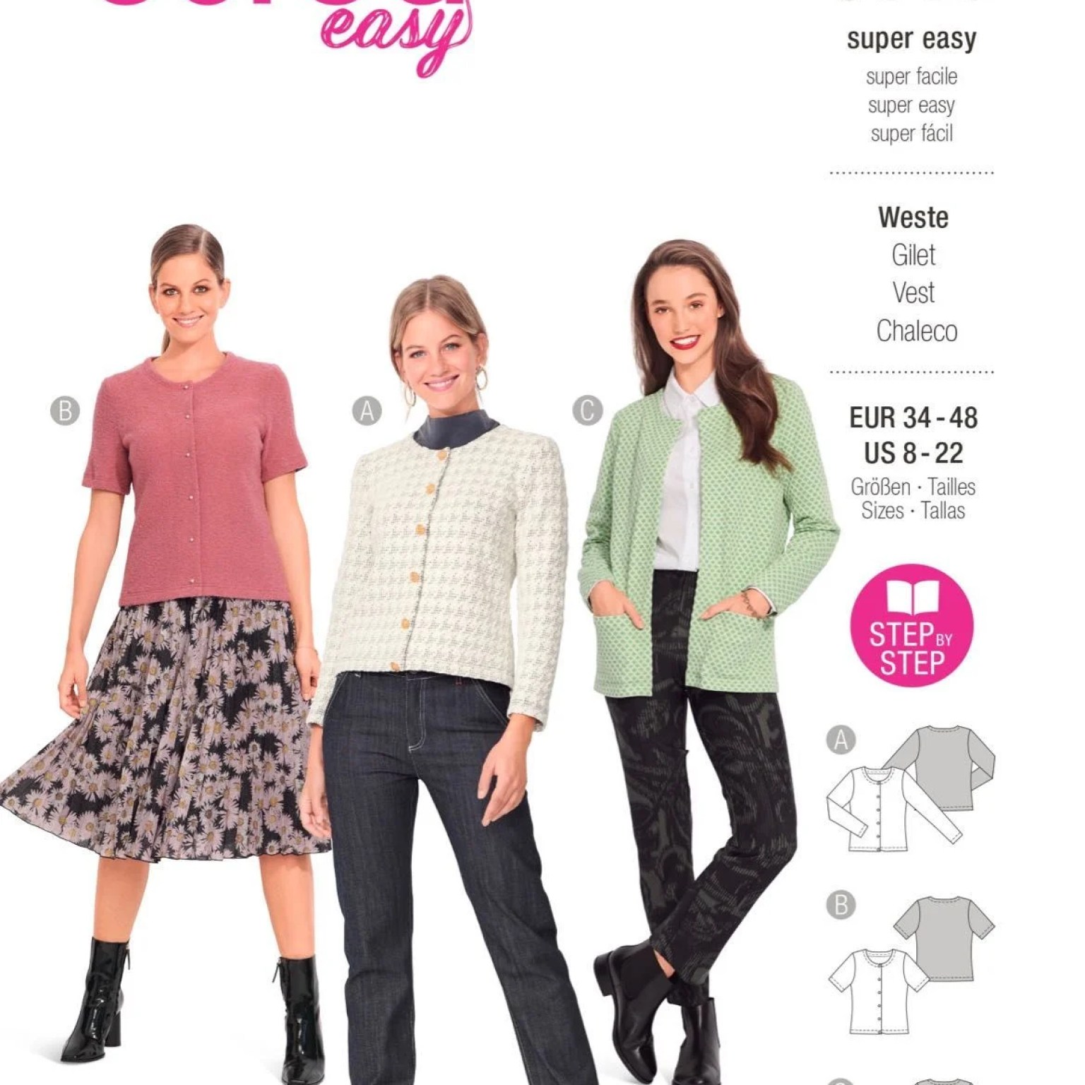 Burda Easy sewing pattern Women Vest #6053 Burda Easy sewing pattern Women Vest #6053